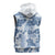 Vintage Hawaii Sleeveless Hoodie Hibiscus Tapa Tribal With Hawaiian Quilt Pattern Blue - Polynesian Pride