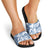 Vintage Hawaii Slide Sandals Hibiscus Tapa Tribal With Hawaiian Quilt Pattern Blue - Polynesian Pride