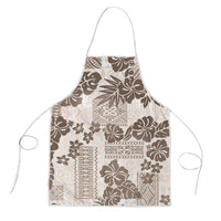 Vintage Hawaii Apron Hibiscus Tapa Tribal With Hawaiian Quilt Pattern Gold - Polynesian Pride