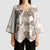 Vintage Hawaii Kimono Sleeve Blouse Hibiscus Tapa Tribal With Hawaiian Quilt Pattern Gold - Polynesian Pride