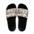 Vintage Hawaii Slide Sandals Hibiscus Tapa Tribal With Hawaiian Quilt Pattern Gold - Polynesian Pride
