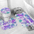 Vintage Hawaii Bathroom Set Hibiscus Tapa Tribal With Hawaiian Quilt Pattern Purple - Polynesian Pride
