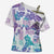 Vintage Hawaii Cross Shoulder Shirt Hibiscus Tapa Tribal With Hawaiian Quilt Pattern Purple - Polynesian Pride