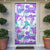 Vintage Hawaii Door Cover Hibiscus Tapa Tribal With Hawaiian Quilt Pattern Purple - Polynesian Pride