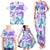 Vintage Hawaii Family Matching Tank Maxi Dress and Hawaiian Shirt Hibiscus Tapa Tribal With Hawaiian Quilt Pattern Purple LT9 - Polynesian Pride