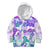 Vintage Hawaii Kid Hoodie Hibiscus Tapa Tribal With Hawaiian Quilt Pattern Purple LT9 Hoodie Purple - Polynesian Pride