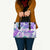 Vintage Hawaii Leather Bag Hibiscus Tapa Tribal With Hawaiian Quilt Pattern Purple - Polynesian Pride