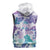 Vintage Hawaii Sleeveless Zip Hoodie Hibiscus Tapa Tribal With Hawaiian Quilt Pattern Purple - Polynesian Pride