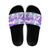Vintage Hawaii Slide Sandals Hibiscus Tapa Tribal With Hawaiian Quilt Pattern Purple - Polynesian Pride
