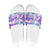 Vintage Hawaii Slide Sandals Hibiscus Tapa Tribal With Hawaiian Quilt Pattern Purple - Polynesian Pride