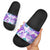 Vintage Hawaii Slide Sandals Hibiscus Tapa Tribal With Hawaiian Quilt Pattern Purple - Polynesian Pride