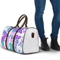 Vintage Hawaii Travel Bag Hibiscus Tapa Tribal With Hawaiian Quilt Pattern Purple - Polynesian Pride