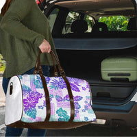 Vintage Hawaii Travel Bag Hibiscus Tapa Tribal With Hawaiian Quilt Pattern Purple - Polynesian Pride