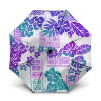 Vintage Hawaii Umbrella Hibiscus Tapa Tribal With Hawaiian Quilt Pattern Purple - Polynesian Pride