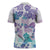 Vintage Hawaii Zipper Polo Shirt Hibiscus Tapa Tribal With Hawaiian Quilt Pattern Purple - Polynesian Pride