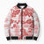 Vintage Hawaii Bomber Puffer Jacket Hibiscus Tapa Tribal With Hawaiian Quilt Pattern Red - Polynesian Pride