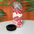 Vintage Hawaii 4 in 1 Can Cooler Tumbler Hibiscus Tapa Tribal With Hawaiian Quilt Pattern Red