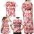 Vintage Hawaii Family Matching Off Shoulder Maxi Dress and Hawaiian Shirt Hibiscus Tapa Tribal With Hawaiian Quilt Pattern Red LT9 - Polynesian Pride