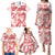 Vintage Hawaii Family Matching Puletasi Dress and Hawaiian Shirt Hibiscus Tapa Tribal With Hawaiian Quilt Pattern Red LT9 - Polynesian Pride