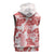 Vintage Hawaii Sleeveless Hoodie Hibiscus Tapa Tribal With Hawaiian Quilt Pattern Red - Polynesian Pride
