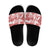 Vintage Hawaii Slide Sandals Hibiscus Tapa Tribal With Hawaiian Quilt Pattern Red - Polynesian Pride