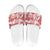 Vintage Hawaii Slide Sandals Hibiscus Tapa Tribal With Hawaiian Quilt Pattern Red - Polynesian Pride