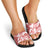 Vintage Hawaii Slide Sandals Hibiscus Tapa Tribal With Hawaiian Quilt Pattern Red - Polynesian Pride