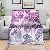 Vintage Hawaii Blanket Hibiscus Tapa Tribal With Hawaiian Quilt Pattern Violet LT9 - Polynesian Pride