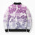 Vintage Hawaii Bomber Puffer Jacket Hibiscus Tapa Tribal With Hawaiian Quilt Pattern Violet - Polynesian Pride
