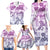 Vintage Hawaii Family Matching Long Sleeve Bodycon Dress and Hawaiian Shirt Hibiscus Tapa Tribal With Hawaiian Quilt Pattern Violet LT9 - Polynesian Pride