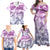 Vintage Hawaii Family Matching Off Shoulder Maxi Dress and Hawaiian Shirt Hibiscus Tapa Tribal With Hawaiian Quilt Pattern Violet LT9 - Polynesian Pride