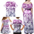 Vintage Hawaii Family Matching Off Shoulder Maxi Dress and Hawaiian Shirt Hibiscus Tapa Tribal With Hawaiian Quilt Pattern Violet LT9 - Polynesian Pride