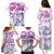 Vintage Hawaii Family Matching Puletasi Dress and Hawaiian Shirt Hibiscus Tapa Tribal With Hawaiian Quilt Pattern Violet LT9 - Polynesian Pride