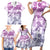 Vintage Hawaii Family Matching Short Sleeve Bodycon Dress and Hawaiian Shirt Hibiscus Tapa Tribal With Hawaiian Quilt Pattern Violet LT9 - Polynesian Pride