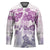 Vintage Hawaii Hockey Jersey Hibiscus Tapa Tribal With Hawaiian Quilt Pattern Violet - Polynesian Pride