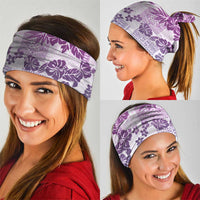 Vintage Hawaii Neck Gaiter Hibiscus Tapa Tribal With Hawaiian Quilt Pattern Violet - Polynesian Pride