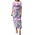 Vintage Hawaii Puletasi Hibiscus Tapa Tribal With Hawaiian Quilt Pattern Violet LT9 Long Dress Violet - Polynesian Pride