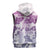 Vintage Hawaii Sleeveless Zip Hoodie Hibiscus Tapa Tribal With Hawaiian Quilt Pattern Violet - Polynesian Pride