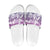 Vintage Hawaii Slide Sandals Hibiscus Tapa Tribal With Hawaiian Quilt Pattern Violet - Polynesian Pride