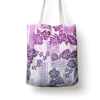 Vintage Hawaii Tote Bag Hibiscus Tapa Tribal With Hawaiian Quilt Pattern Violet - Polynesian Pride