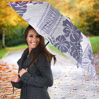 Vintage Hawaii Umbrella Hibiscus Tapa Tribal With Hawaiian Quilt Pattern Violet - Polynesian Pride