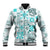 Hawaii Tapa Tribal Baseball Jacket With Hawaiian Quilt Pattern Aqua LT9 Unisex Aqua - Polynesian Pride