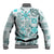 Hawaii Tapa Tribal Baseball Jacket With Hawaiian Quilt Pattern Aqua LT9 - Polynesian Pride