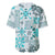 Hawaii Tapa Tribal Baseball Jersey With Hawaiian Quilt Pattern Aqua LT9 - Polynesian Pride