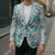 Hawaii Tapa Tribal Blazer With Hawaiian Quilt Pattern Aqua - Polynesian Pride