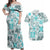 Hawaii Tapa Tribal Couples Matching Off Shoulder Maxi Dress and Hawaiian Shirt With Hawaiian Quilt Pattern Aqua LT9 Aqua - Polynesian Pride