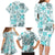 Hawaii Tapa Tribal Family Matching Long Sleeve Bodycon Dress and Hawaiian Shirt With Hawaiian Quilt Pattern Aqua LT9 - Polynesian Pride