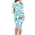 Hawaii Tapa Tribal Family Matching Long Sleeve Bodycon Dress and Hawaiian Shirt With Hawaiian Quilt Pattern Aqua LT9 - Polynesian Pride