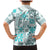 Hawaii Tapa Tribal Family Matching Mermaid Dress and Hawaiian Shirt With Hawaiian Quilt Pattern Aqua LT9 - Polynesian Pride