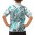 Hawaii Tapa Tribal Family Matching Off Shoulder Maxi Dress and Hawaiian Shirt With Hawaiian Quilt Pattern Aqua LT9 - Polynesian Pride